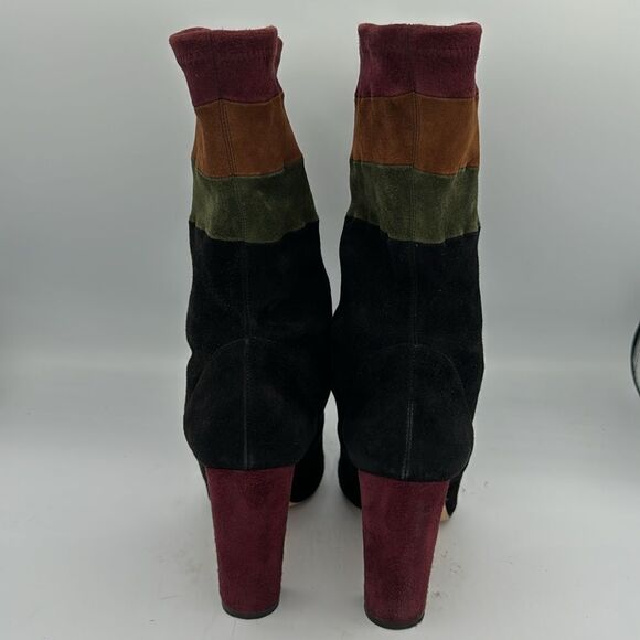 Manolo Blahnik Statlow Striped Stretch-Suede Bootie Size 37/ US 7 - Picture 6 of 12